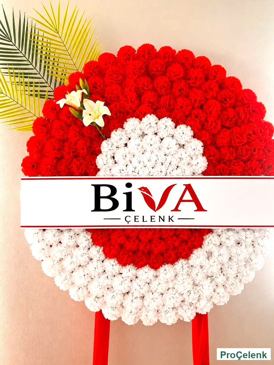 Kırmızı Beyaz Lilyum Düğün Çelenk — düğün çelengi